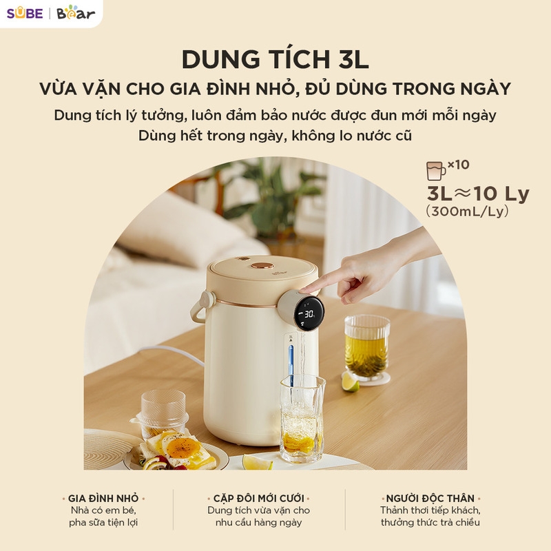 [SALE 20/10] Bình thuỷ điện Bear 3L EWB-5H30C60